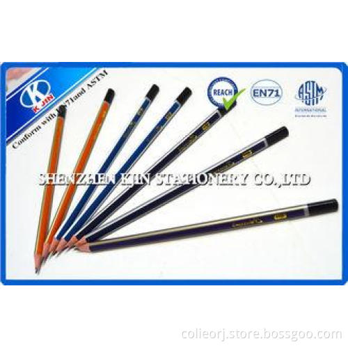Orange Sketching Pencil Set With Gold Stamp Logo / Hb 2 Pen